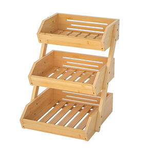 Cesta de Almacenamiento de Alimentos de Bambú de 3 Niveles, Organizador de Cocina, Estante Vertical para Frutas y Verduras, Mueble Ecológico para el Hogar, Venta al por Mayor - Product Image 4