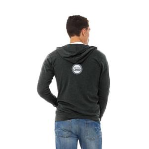 Sudadera con Capucha Trrblend para Hombre, Manga Larga, Ligera, con Bolsillo con Cremallera, Sudadera Tri-Blend - Product Image 3