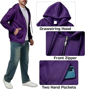 Sudaderas Casuales de Invierno para Hombre, Color Sólido, Poliéster/Algodón, Felpa, Corte Regular con Diseño de Bolsillo, Ecológicas, de Secado Rápido y Transpirables - Product Image 3