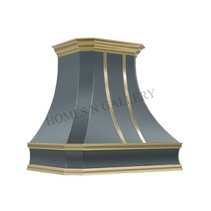 Dernière finition de couronne personnalisée Design moderne et luxueux, île de cuisine et foyer, hotte de cuisinière en acier inoxydable, auvent de cheminée - Product Image 4