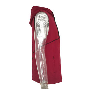 Débardeur de sport à capuche personnalisé en coton pour homme, sans manches, uni, pour la musculation, avec poche - Product Image 3