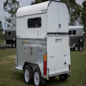 2 Horse Trailer Living Area Black/White Dual Axle Custom Color Design 2400kg Capacity Angle <b>Floating</b> Carriage For Sale - Product Image 1