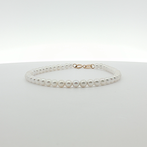 Bracelet en perles d'eau douce naturelles en or véritable 18 carats avec fermoir en or Bijoux unisexes élégants pour les fêtes, mariages et occasions chrétiennes - Product Image 5