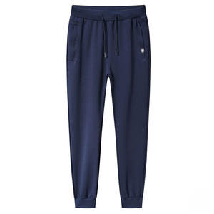 Pantalones Deportivos de Algodón para Hombre, Primavera-Verano, con Bolsillos con Cremallera, para Ropa Deportiva Informal, en Negro, Azul y Gris - Product Image 1