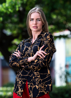 Nouvelle mode américaine : Robes décontractées élégantes pour femmes, à manches longues, col à revers, satiné peint à la main, boutonnées sur le devant, fabriquées de manière écologique
