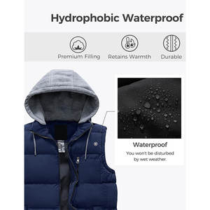 Chaqueta acolchada sin mangas con capucha para hombre, diseño acolchado elegante, chaquetas versátiles para hombre para máxima comodidad y calidez - Product Image 5