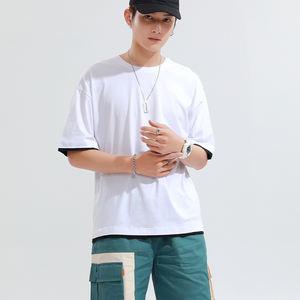 T-shirt surdimensionné à coupe latérale en jersey 100% coton pour hommes pas cher personnalisé vente en gros - Product Image 3