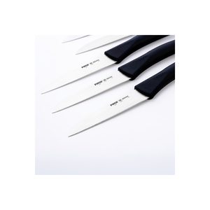 Ensemble de couteaux à fruits Pirge Deluxe en acier inoxydable, 6 pièces, 9 cm, série noire - Product Image 1