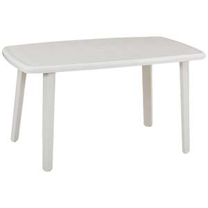Bica Cayman 137x85x72h cm rettangolare bianco pieghevole tavolo da esterno per uso giardino - Product Image 1