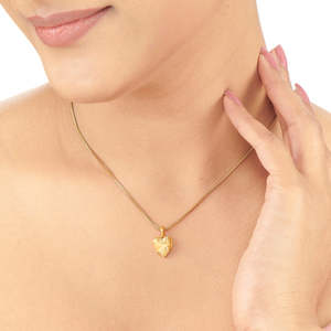 Pendentif cœur en or avec diamant et perle, chaîne classique à maillons pour mariage, fiançailles, anniversaire, fête, cadeau - Product Image 2