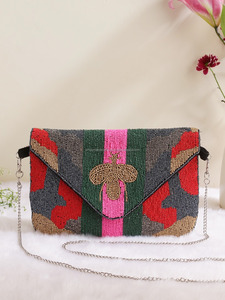 Nueva llegada artesanía de lujo Banjara bolso diseñador Boho indio Vintage flecos satén moneda bolso de noche mujeres Venta caliente Qatar - Product Image 5
