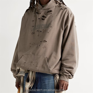 Sudadera con Capucha de Invierno para Hombre, de Algodón de Doble Capa, con Logotipo Personalizado, Estilo Vintage, Impermeable, de Alta Calidad, al por Mayor - Product Image 1