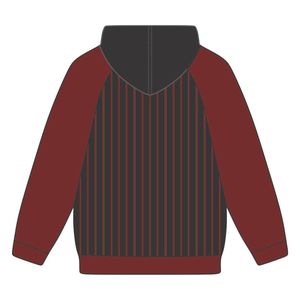 DST Delta Black Body Maroon Raglan Pinstripes Sudadera con capucha Algodón Hermandad griega Ropa Año de La Fundación HBCU Soror Sudadera con capucha Ropa - Product Image 2