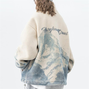 Veste d'hiver à col montant, fermeture éclair intégrale, grande poche, à capuche, respirante, séchage rapide, couleur unie, simple, chaude, polaire, personnalisée pour homme - Product Image 2