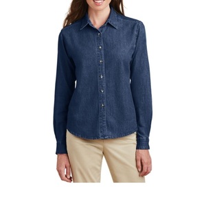 2025 modelo de actualización Camisa vaquera para mujer primavera y otoño nueva camisa holgada de manga larga con doble bolsillo que combina con todo informal de BD - Product Image 1