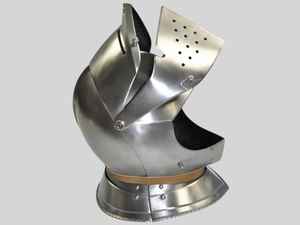 Medieval Close Armet Knight Casco Armet Casco Ancient Close Knight Casco con soporte de madera - Product Image 4