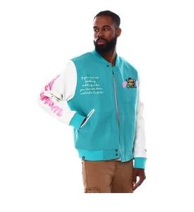 เสื้อแจ็กเก็ตเบสบอลมีกระดุมผ้าสักหลาดมีฮู้ดสำหรับผู้ชายเสื้อแจ็คเก็ตทีมโรงเรียนมีตัวอักษรใส่กลางแจ้ง100% - Product Image 1