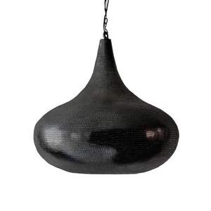Lámpara de linterna colgante de metal para decoración de deshierbe de hotel en casa con acabado negro - Product Image 1