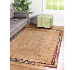 Tapis de sol rectangulaire en jute, tressé à la main, lavable, écologique, pour chambre à coucher, salon et couloir, en provenance d'Inde - Product Image 3