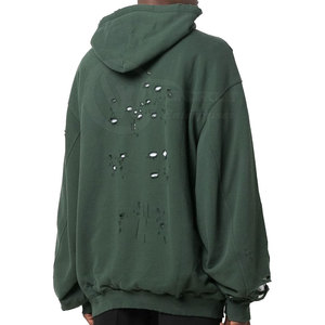 Sweat-shirts à capuche personnalisés effet vieilli les plus vendus pour hommes – Vêtements d'hiver en coton/polyester French Terry, col à capuche, couleur unie - Product Image 3