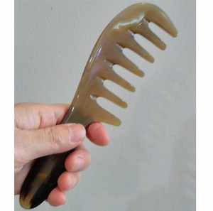 Peigne en corne de boeuf naturel Peigne en corne de buffle de poche à petite poignée Peigne de massage pour soins capillaires pour taille personnalisée et agate à bas prix - Product Image 3
