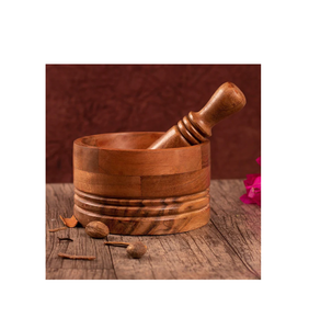 Mortero y Maja de Madera de Acacia, Hermosos, para Cocina y Restaurante, Producto en Oferta - Product Image 5