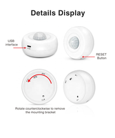 Tuya WiFi y ZigBee Sensor de movimiento PIR humano Detector Cable de alimentación USB Sensores de alarma de seguridad para el hogar Características DE CONTROL DE LA APLICACIÓN DE GARAJE