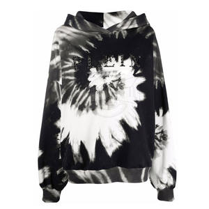 เสื้อฮู้ดมัดย้อมสำหรับผู้หญิงผ้าฝ้ายโพลีเอสเตอร์ขายดีเสื้อผ้าแนวสตรีทแบบลำลองพร้อมโลโก้ด้านหน้าสำหรับฤดูหนาว - Product Image 6