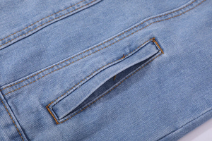 แจ็คเก็ตผ้ายีนส์เข้ารูปสำหรับผู้ชายแจ็คเก็ตลำลองคอปกสีทึบกระดุมแถวเดียวสำหรับฤดูใบไม้ผลิฤดูใบไม้ร่วง - Product Image 2