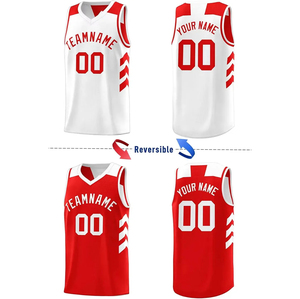 Ensembles de maillots de basket-ball réversibles en gros uniformes d'équipe scolaire personnalisés avec logo et numéro pour unisexe - Product Image 2