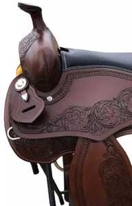 Selle de cheval de course Western Barrel la plus vendue Western Pleasure Trail Cowboy en cuir décoré de Star Conchos - Product Image 3