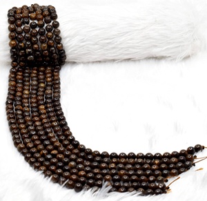 Perles de pierre précieuse rondes de 8 mm en bronzite naturelle sculptée de qualité supérieure pour la vente en gros, pierre de guérison, Anshul Impex - Product Image 2