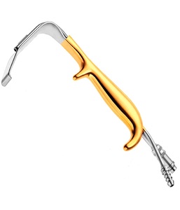 Instrumentos de cirugía plástica de acero inoxidable de calidad alemana Retractor de mama Manual Retractor de mama cosmético de luz de fibra óptica - Product Image 1