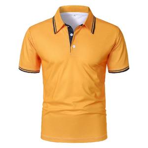 100% poliéster hombres verano moda manga corta Polo camisa hombres deporte solapa Tops Polo cuello hechizo Color diseño Polo camisa - Product Image 3