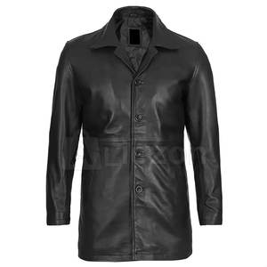 เสื้อโค้ทหนังพร้อมเข็มขัดสำหรับผู้ชาย, เสื้อโค้ทหนังเทียมทรงพอดีตัวหรูหราสำหรับชุดลำลองหรือชุดทางการ - Product Image 6