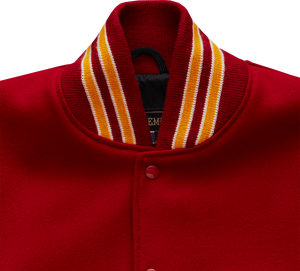 Nouvelle veste universitaire de haute qualité pour hommes veste en cuir ou en laine avec logo personnalisé blanc et rouge pour unisexe - Product Image 6