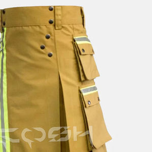 Kilt utilitaire traditionnel de pompier d'Écosse | Firemans Tactical Duty Cotton Utility Kilt Fabriqué au Pakistan - Product Image 4