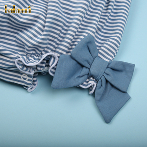 J'adore les barboteuses à nœuds smockés à la main pour petites filles - 100% coton, hiver, ODM OEM BB3048 - Product Image 3