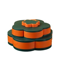 Boîte de rangement rotative à double couche en plastique pour bonbons, boîte scellée pour produits secs, plateau rotatif pour pétales, boîte de rangement pour collations avec support pour téléphone