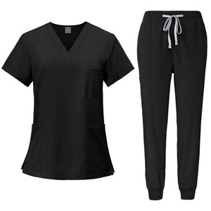 Conjuntos de Uniformes Médicos para Mujer de Primera Calidad con Logotipo Personalizado, Transpirables, Antiarrugas, de Lona y Spandex, con Impresión Digital, para Hospital, Verano - Product Image 2