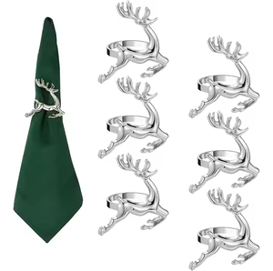 Juego de servilleteros estructurados de Navidad únicos niquelados extravagantes, nuevo modelo de madera para boda, precio bajo con descuento - Product Image 3