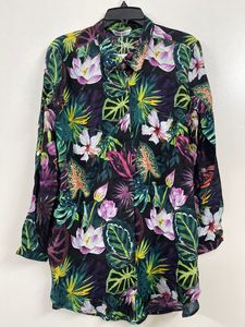 Prix de gros vêtements d'été décontractés numérique AOP Imprimer à la mode à manches longues dames fleur imprimé viscose longue robe de vacances - Product Image 2