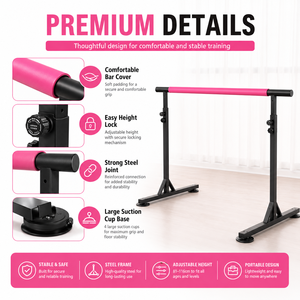 BNcompany <span class=keywords><strong>Barre</strong></span> de ballet sur pied réglable en acier pour la danse, <span class=keywords><strong>barre</strong></span> horizontale <span class=keywords><strong>portable</strong></span> pour le divertissement sportif des jambes - Product Image 5