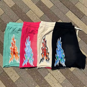 Short de sport 100% coton de haute qualité pour hommes Sun Fade Streetwear Gym Joggers Impression personnalisée Polaire Ourlet brut Sueur Respirant Solide - Product Image 2