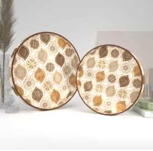 Plateau rond en bois avec impression émaillée brillante motif végétal, écologique, pour anniversaire, décoratif, pour la maison et la cuisine - Product Image 3