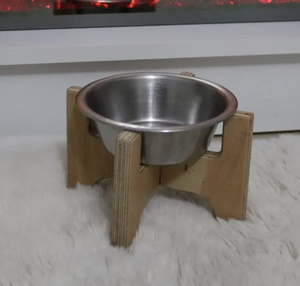 Ensemble de bols et de mangeoires pour animaux de compagnie en bois naturel avec base antidérapante pour chats et chiens en provenance d'Inde - Product Image 4