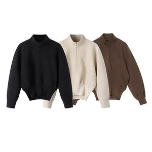 Logotipo personalizado de algodón para mujer de alta calidad Quater media cremallera Stand Collar paneles diseño Sudadera con capucha y sudadera Haus Industries - Product Image 6