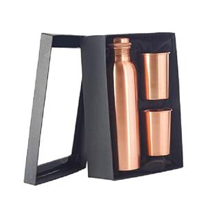 ขวดน้ำกันรั่วสำหรับเครื่องใช้บนโต๊ะอาหาร1L ทำจากทองแดงบริสุทธิ์100% โลโก้อายุรเวทออกแบบได้ตามต้องการประโยชน์ด้านสุขภาพแบบปรับแต่งได้ - Product Image 5