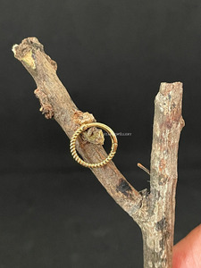 14K Solid <b>Gold</b> Rope plain Daith Clicker Fine Jewelry. - Product Image 3