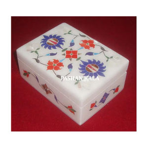 Antiguo y exclusivo hecho a mano Super calidad Venta caliente incrustaciones de mármol superficie lisa y brillante joyero para decoración del hogar - Product Image 1